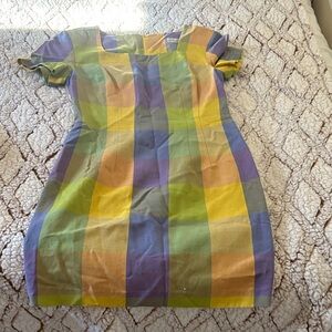 Laundry By Shelli Segal Multicolor Plaid Dress
